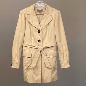 Ann Taylor Khaki cotton short trench coat W's S